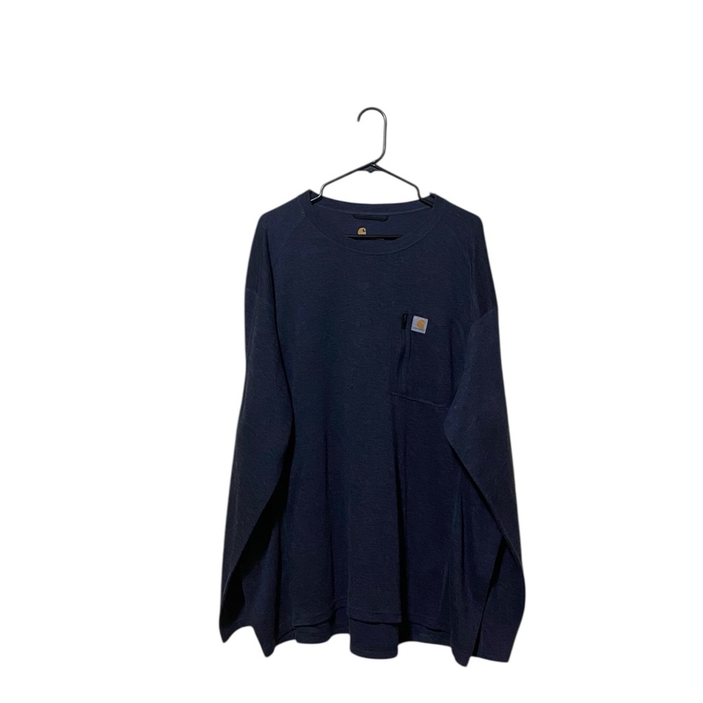 Carhartt Blue Long Sleeve Tee Durable Workwear